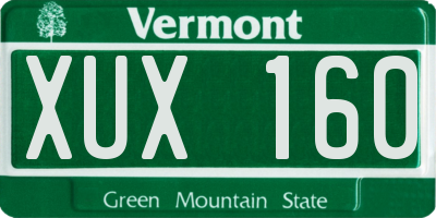 VT license plate XUX160