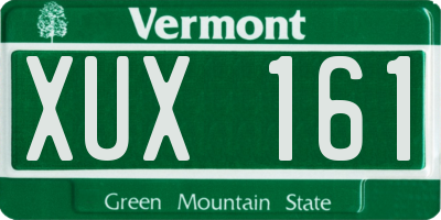 VT license plate XUX161