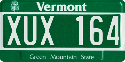 VT license plate XUX164