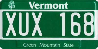 VT license plate XUX168