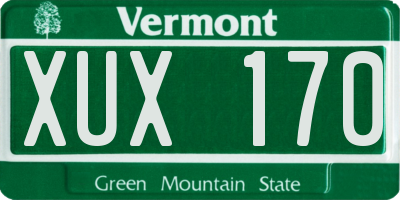 VT license plate XUX170