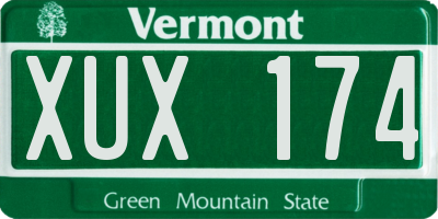 VT license plate XUX174