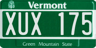 VT license plate XUX175