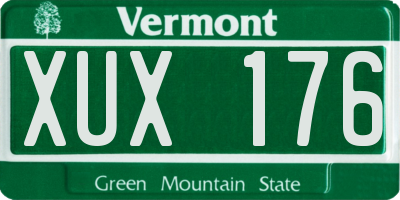 VT license plate XUX176