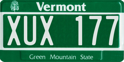 VT license plate XUX177