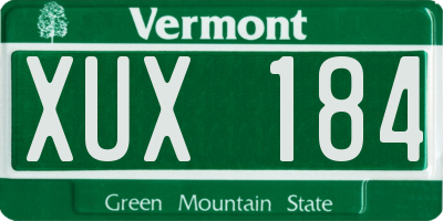 VT license plate XUX184
