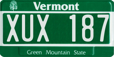 VT license plate XUX187