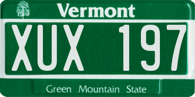 VT license plate XUX197