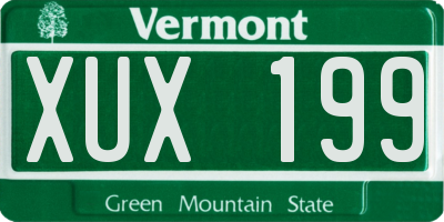 VT license plate XUX199