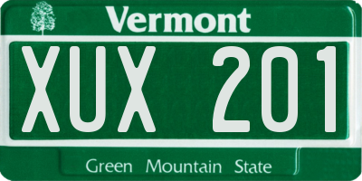 VT license plate XUX201