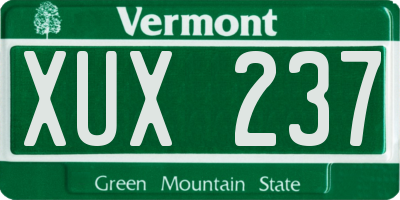 VT license plate XUX237