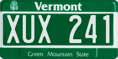 VT license plate XUX241
