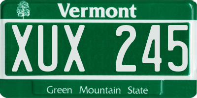 VT license plate XUX245