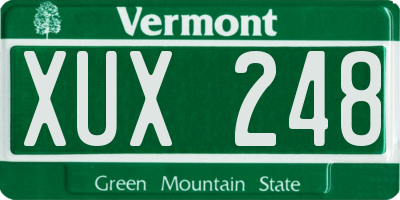 VT license plate XUX248