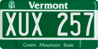 VT license plate XUX257