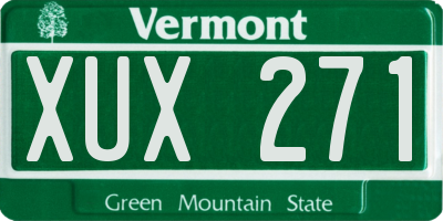 VT license plate XUX271