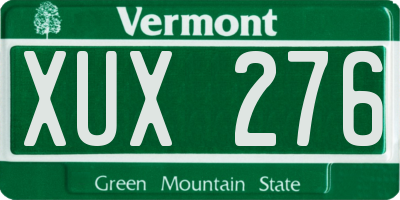VT license plate XUX276