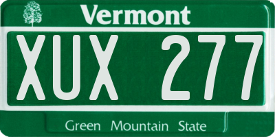 VT license plate XUX277