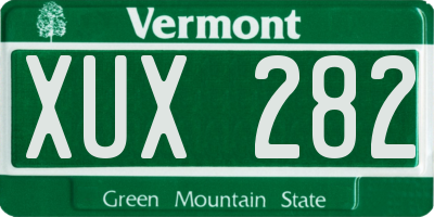 VT license plate XUX282