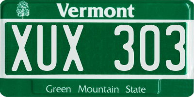 VT license plate XUX303