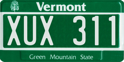 VT license plate XUX311