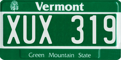 VT license plate XUX319