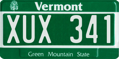 VT license plate XUX341