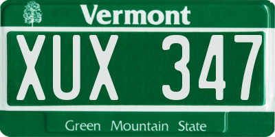 VT license plate XUX347