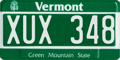 VT license plate XUX348