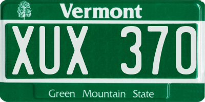 VT license plate XUX370