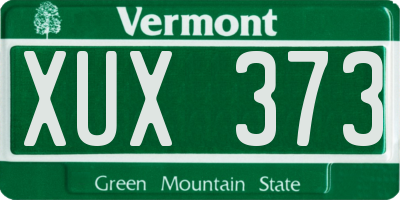 VT license plate XUX373