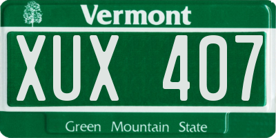 VT license plate XUX407