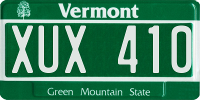 VT license plate XUX410