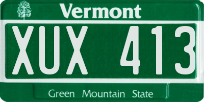 VT license plate XUX413