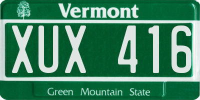 VT license plate XUX416