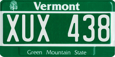 VT license plate XUX438