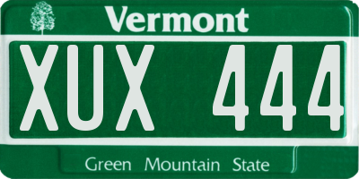 VT license plate XUX444