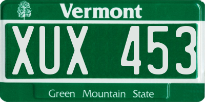 VT license plate XUX453