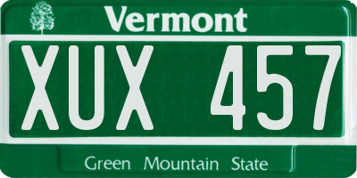 VT license plate XUX457