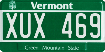 VT license plate XUX469
