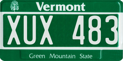 VT license plate XUX483