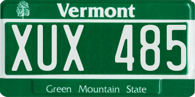 VT license plate XUX485