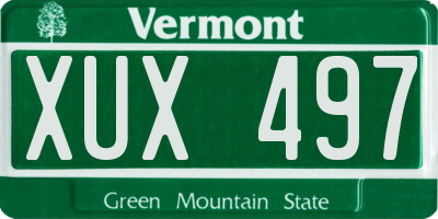 VT license plate XUX497