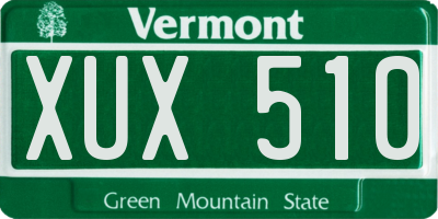 VT license plate XUX510