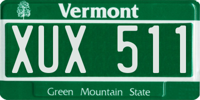 VT license plate XUX511
