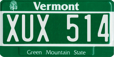 VT license plate XUX514
