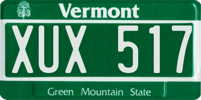 VT license plate XUX517
