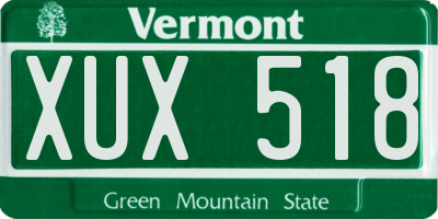 VT license plate XUX518