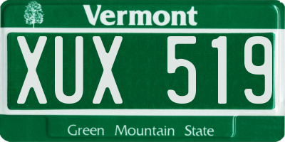VT license plate XUX519