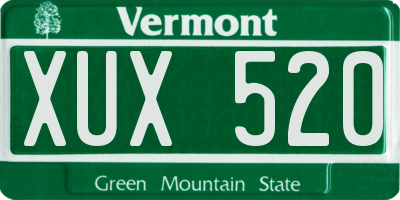 VT license plate XUX520